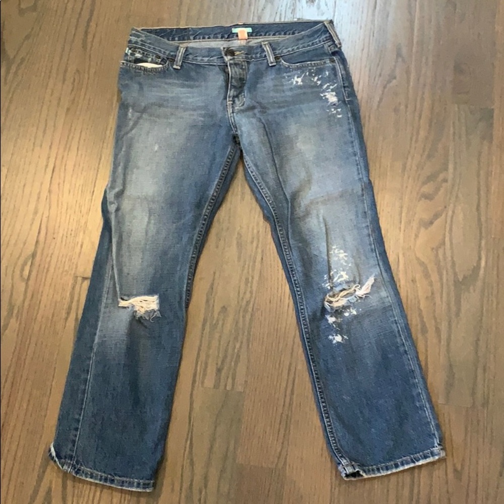 Hollister boy friend jeans, ripped and distressed
